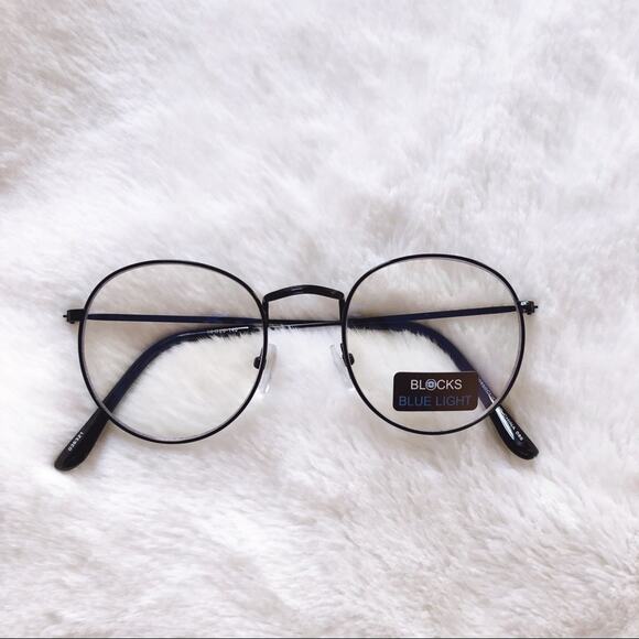 Mai Black Round Computer Blue Light Glasses - Picture 1 of 10